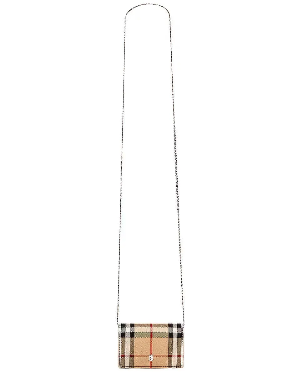 BURBERRY VINTAGE CHECK JESSIE TB WALLET ON CHAIN