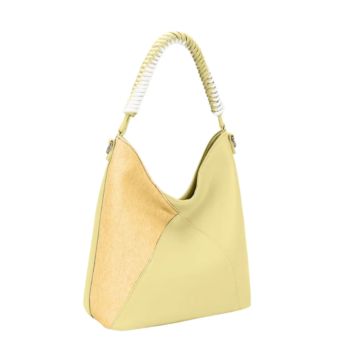 David Jones Woven Handle PU Leather Handbag