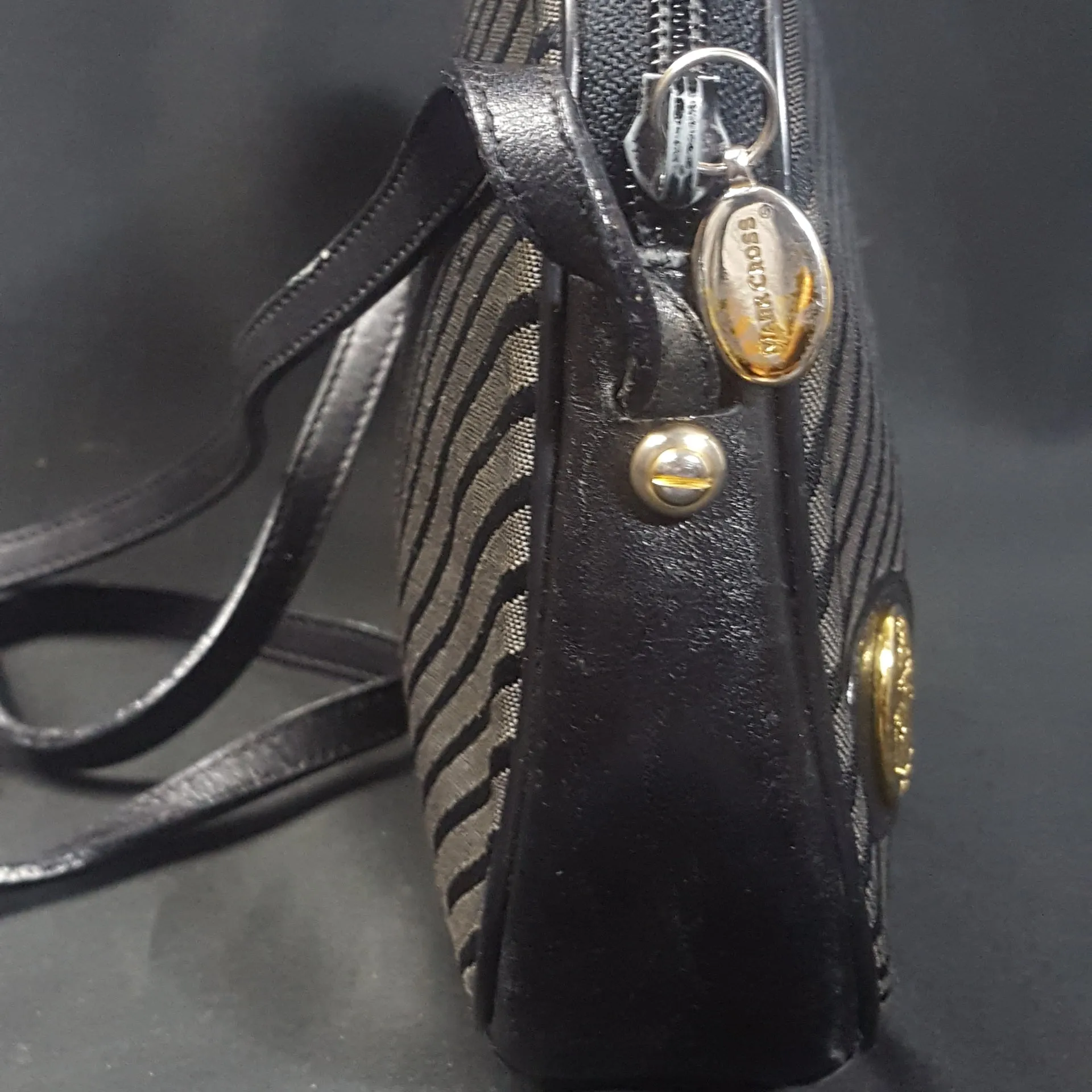Mark Cross Stripe Canvas Crossbody