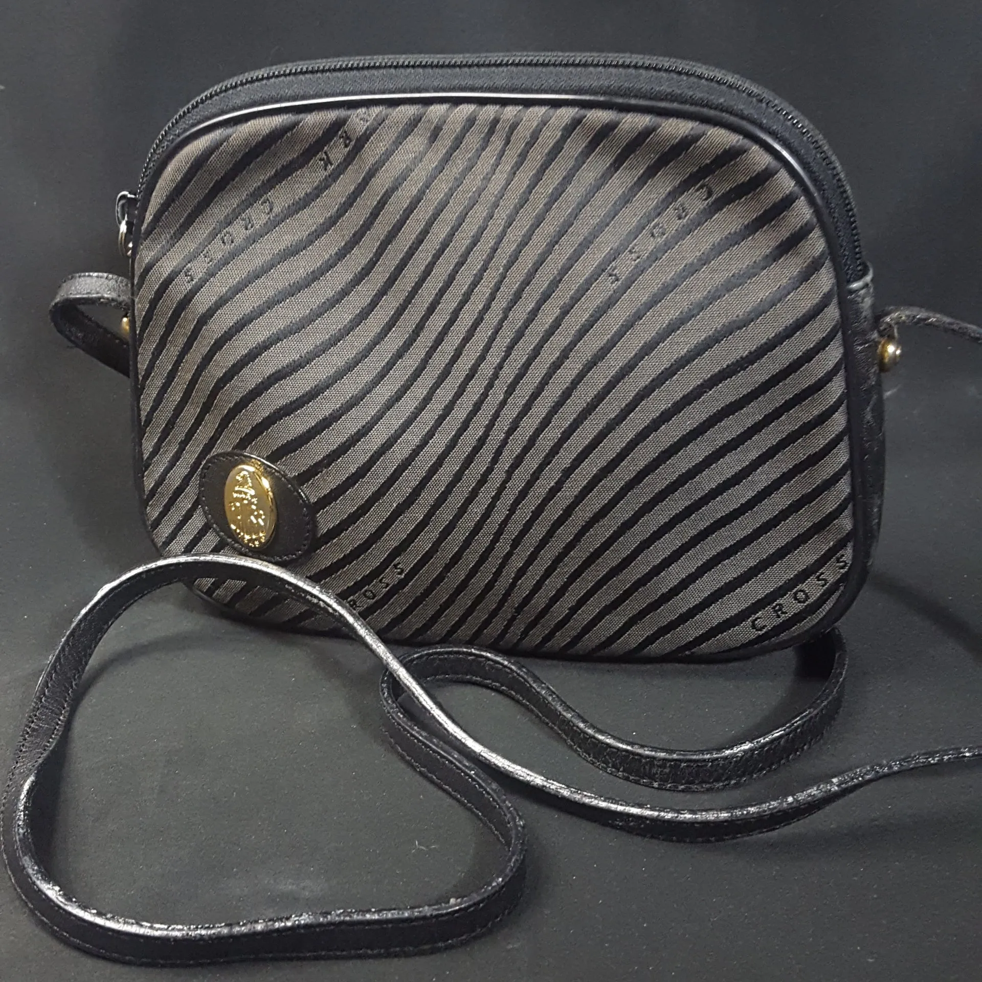 Mark Cross Stripe Canvas Crossbody