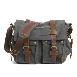 Military Vintage Canvas Crossbody Messenger Bag - Assorted Sizes