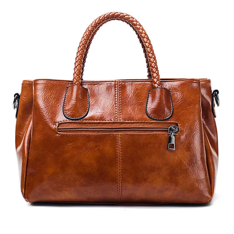 Mirabelle | Elegant Leather Handbag with Braided Handle