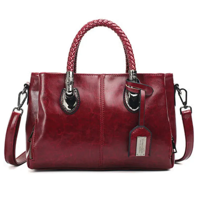 Mirabelle | Elegant Leather Handbag with Braided Handle