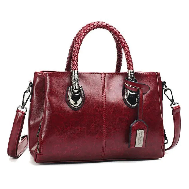 Mirabelle | Elegant Leather Handbag with Braided Handle