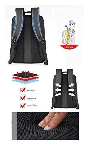 Slim Laptop Backpack Business Travel Durable Laptops Backpack with USB Charging Port College School Computer Bag for Women & Men Fits 15.6 Inch Laptop and Notebook Blue