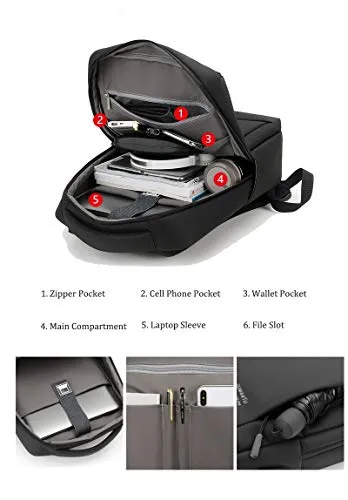 Slim Laptop Backpack Business Travel Durable Laptops Backpack with USB Charging Port College School Computer Bag for Women & Men Fits 15.6 Inch Laptop and Notebook Blue
