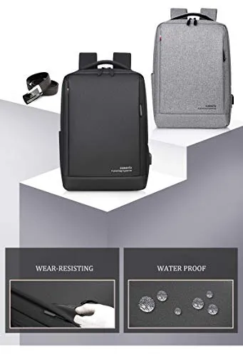 Slim Laptop Backpack Business Travel Durable Laptops Backpack with USB Charging Port College School Computer Bag for Women & Men Fits 15.6 Inch Laptop and Notebook Blue