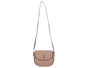 Vintage Gucci GG Canvas Monogram Crossbody Camera Leather Bag